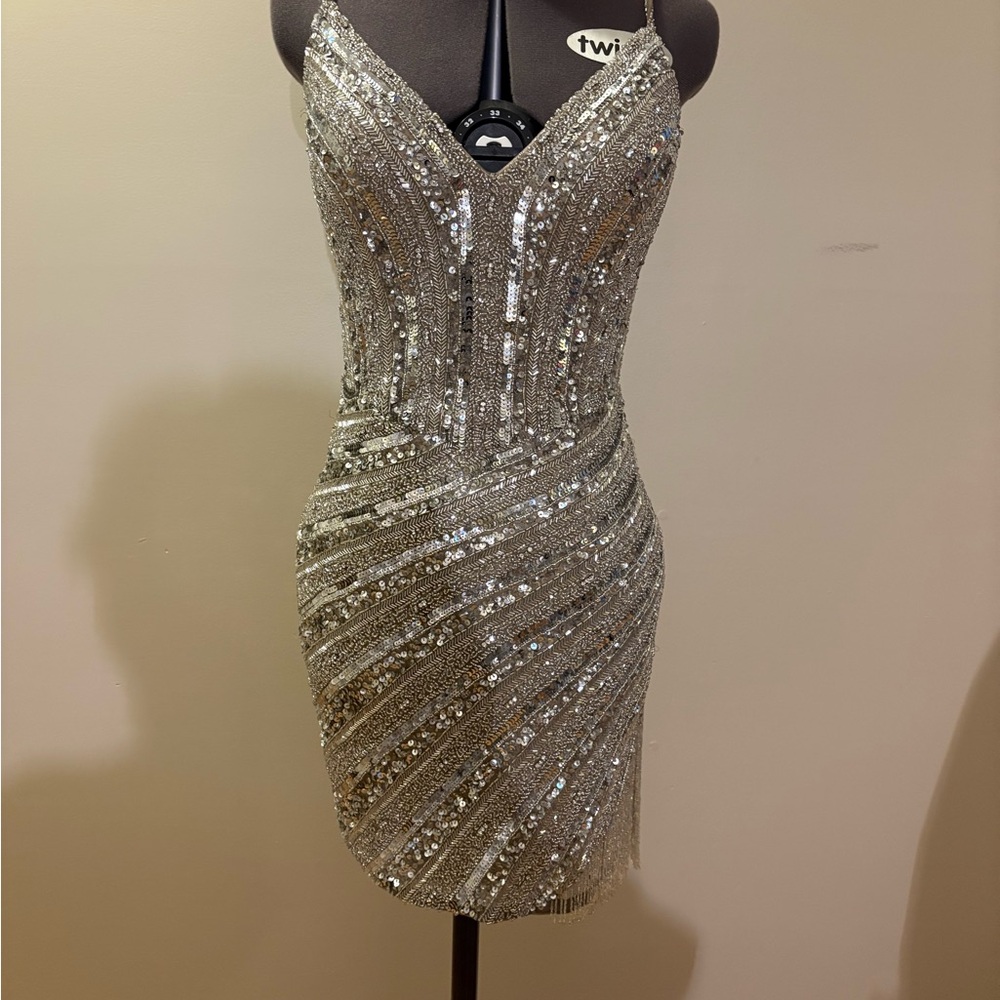Silver Sequin Dress